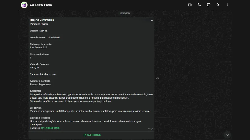 Print do disparo em massa